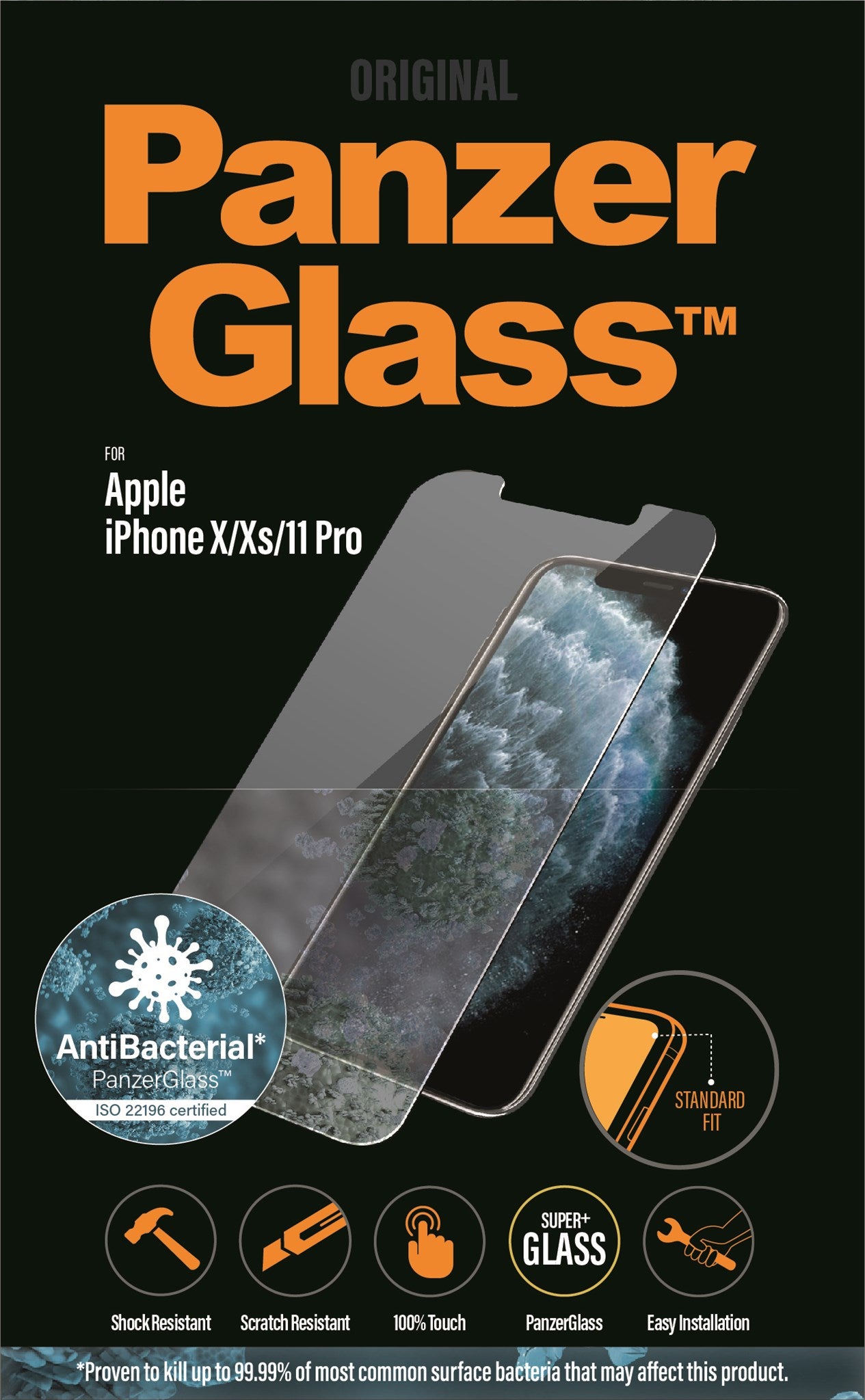 PanzerGlass® Displayschutzglas iPhone 11 Pro | Xs | X | Standard Fit